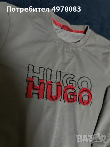 Сива тениска на HUGO (мъжка)