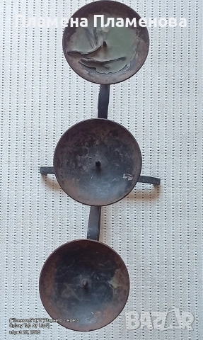 СВЕЩНИК ковано желязо, снимка 2 - Антикварни и старинни предмети - 54342456