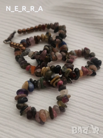 Гердан от естествен турмалин, снимка 2 - Колиета, медальони, синджири - 54111657