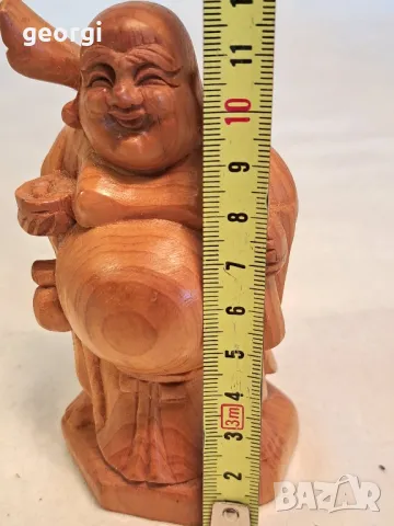 дървена фигурка Щастливия буда  23/1, снимка 4 - Антикварни и старинни предмети - 49302800