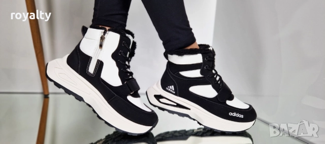 Adidas Бяло и Черно Зимни Дамски Боти , снимка 3 - Дамски боти - 52117121