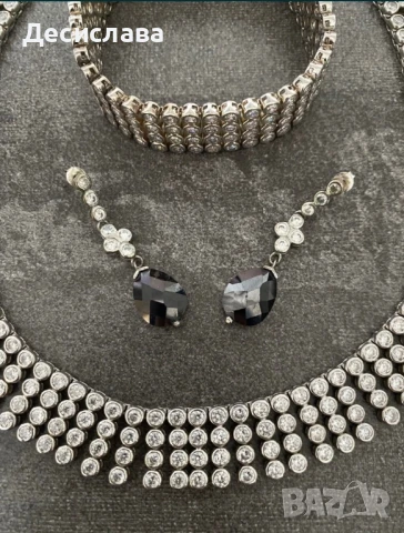 Сребърно колие гривна и обеци Giulian, снимка 2 - Колиета, медальони, синджири - 51206162