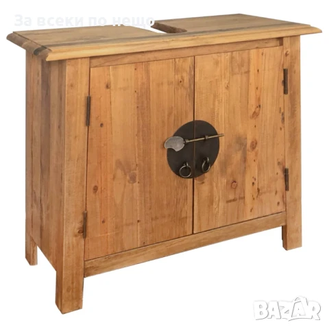 Тоалетка за баня рециклирана борова дървесина масив 70x32x63 см Код P1055, снимка 8 - Тоалетки - 51398677