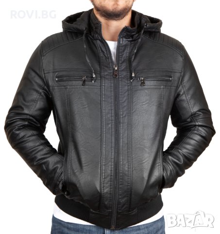 Мъжко зимно кожено яке – 3464 М-7ХЛ, снимка 1