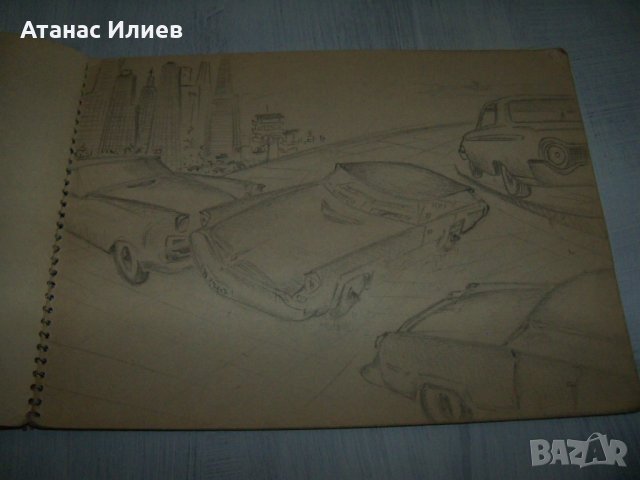 Стар скицник с рисунки соц период, снимка 4 - Други - 29858487
