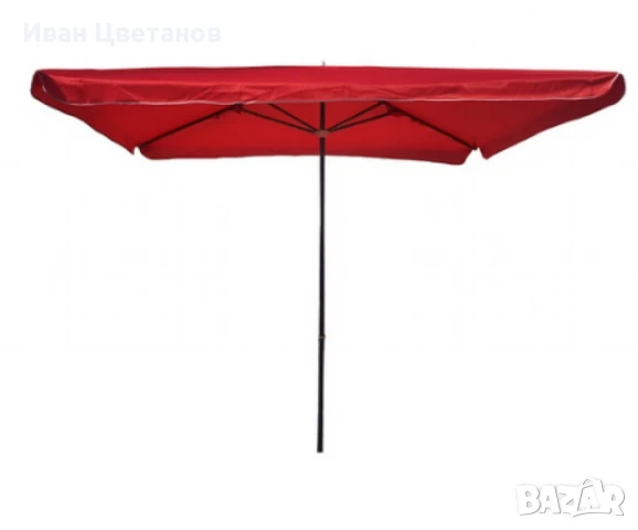 Градински чадър 300x260 см – Зелен плат с черна основа