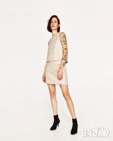 Пола от туид ZARA, снимка 16 - Поли - 34043172