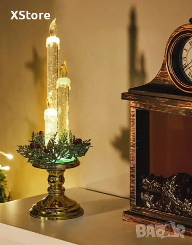 Празничен блясък и топлина с декоративни светещи свещи. 2 варианта