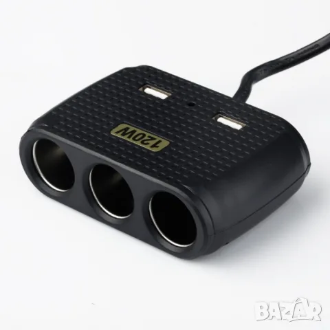 Разклонител за запалка с 3 гнезда и 2 USB порта 75 cm, снимка 3 - Аксесоари и консумативи - 55863018