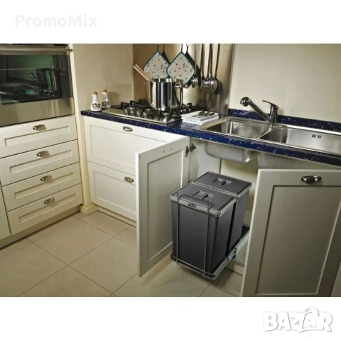 Кош за отпадъци Elletipi Ecofil PF01 44B2 2x24л За вграждане в чекмедже кош за боклук разделно 