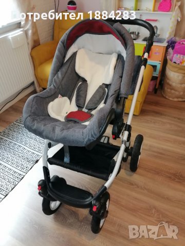 Комбинирана бебешка количка 3в1 Lorelli Mia, Red and Black, снимка 11 - Детски колички - 38033312