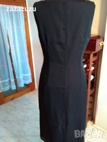 Дълга черна дамска рокля с бляскави мотиви, снимка 4 - Рокли - 30703699