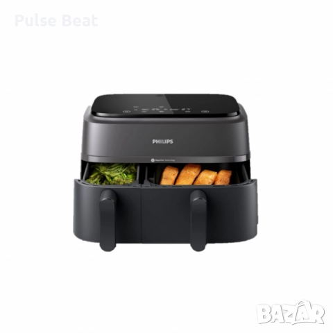 Фритюрник с горещ въздух Philips Airfryer 3000 Series Dual Basket - 9L, 2750W, RapidAir технология, снимка 6 - Уреди за готвене на пара - 52405218