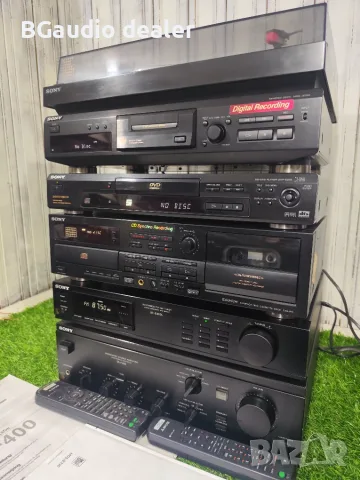 Sony Hi-Fi система 6 компонента – грамофон, MiniDisc, DVD, CD/касета, тунер, усилвател + дистанционн, снимка 3 - Аудиосистеми - 56063814