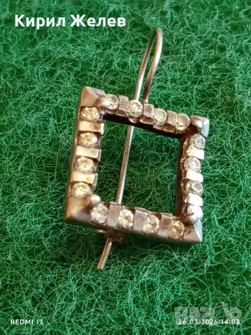 Винтидж сребърна обеца с инкрустирани кристали стил и елегантност 29434, снимка 5 - Обеци - 53984300