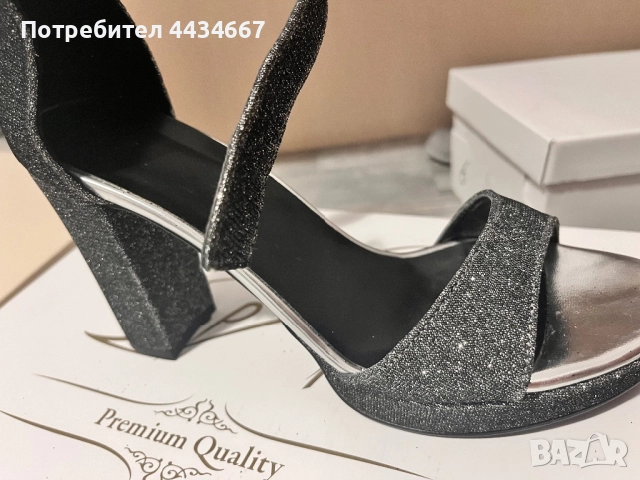 Блестящи токчета, снимка 2 - Дамски обувки на ток - 52756942