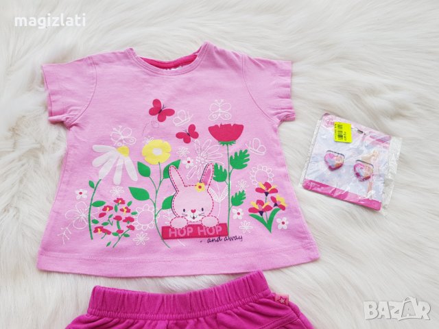 Детска тениска и пола + подарък две ластичета за коса Барби размер 80см.  , снимка 2 - Комплекти за бебе - 29309494