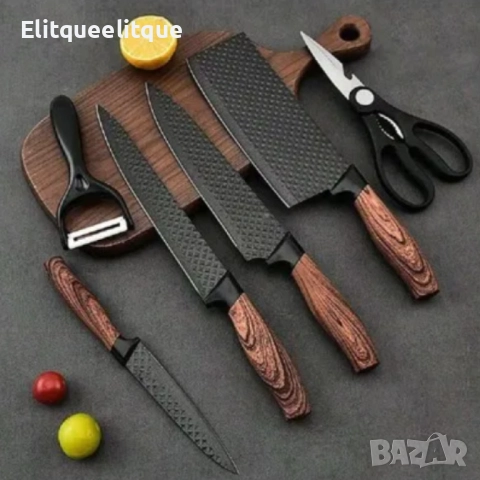 Стилен и практичен кухненски комплект ножове – 6 части