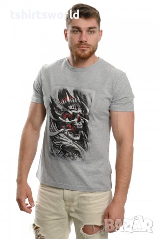 Нова мъжка тениска с дигитален печат 3D Череп (Скелет), снимка 3 - Тениски - 37664177