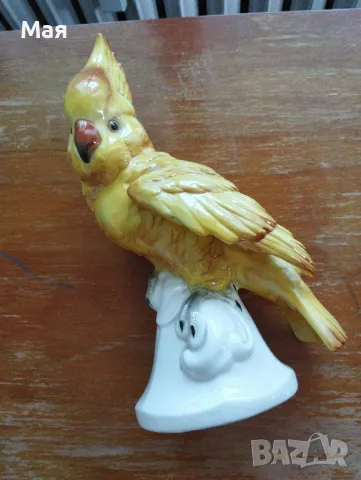 Порцеланов папагал  Какаду антика, снимка 8 - Антикварни и старинни предмети - 50371194