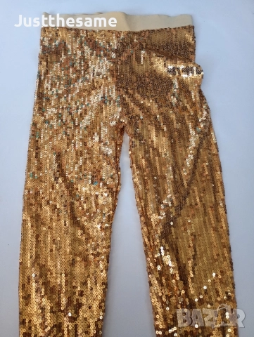 Панталон с Пайети Златен, снимка 4 - Панталони - 51618331