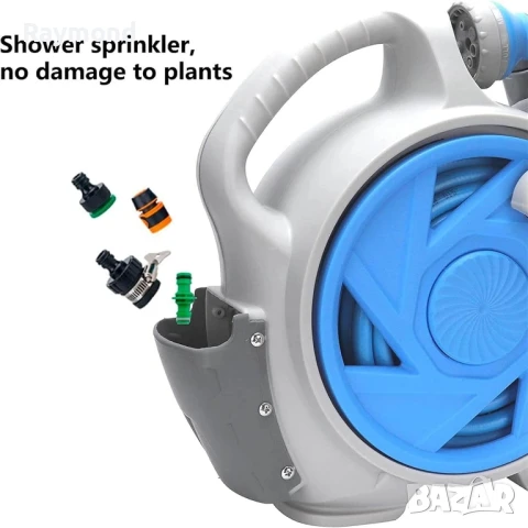 Автоматична макара с маркуч 15 м – компактна, с 7-функционална дюза, снимка 11 - Макари - 50822823