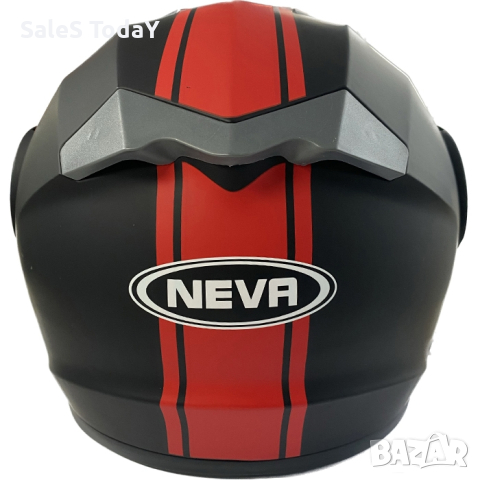 Мото каска, с въздушни отвори, Черен с червена лента, мат, снимка 4 - Аксесоари и консумативи - 44681579