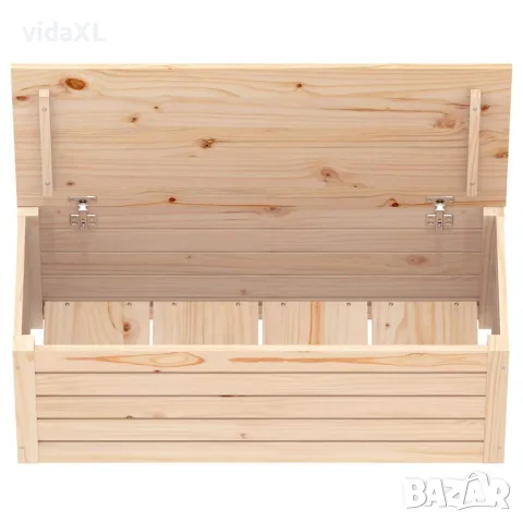 vidaXL Кутия за съхранение, 89x36,5x33 см, борово дърво масив, снимка 7 - Скринове - 56147937