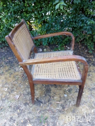 Дърво и ратан, ретро кресло, снимка 2 - Антикварни и старинни предмети - 51318778