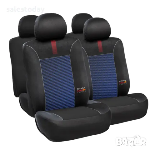 Тапицерия за кола и сенник Oracle, Универсални калъфи за седалки, син/ черен, 10+1ч., снимка 2 - Аксесоари и консумативи - 50269793