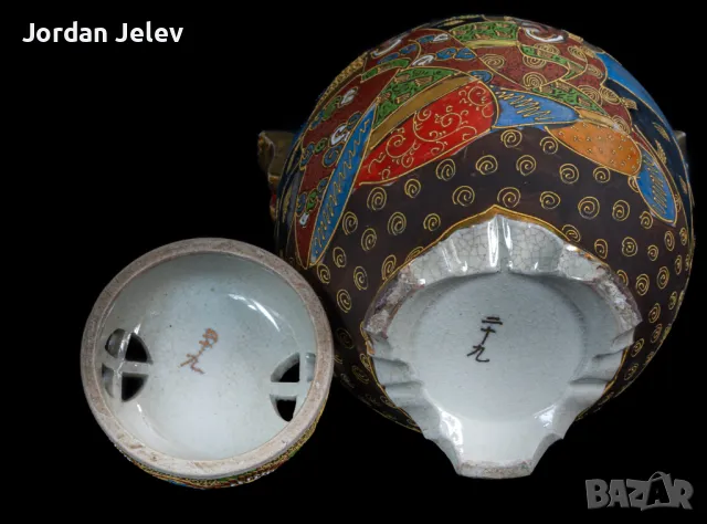 Оригинална Японска ваза-съд за ароматизиране Satsuma., снимка 5 - Вази - 50295125