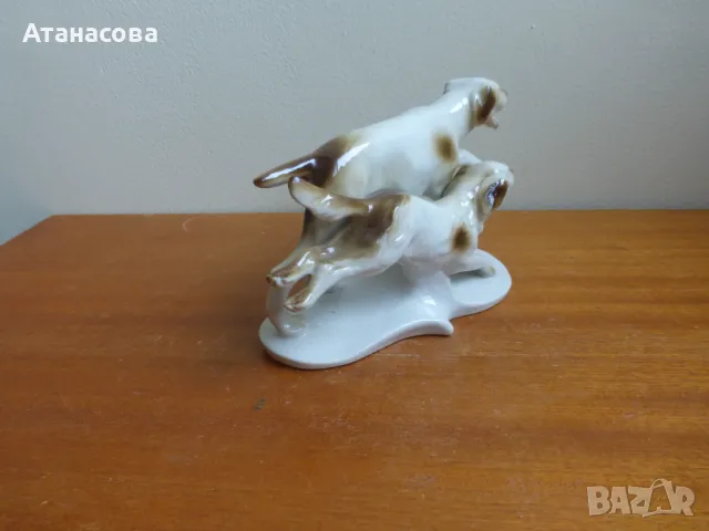 Немска порцеланова фигура Ловни кучета 1950 г статуетка, снимка 7 - Статуетки - 49250348