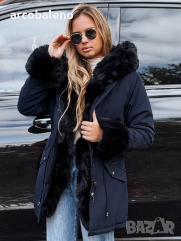 Дамска зимна парка с косъм CHARMFUR, 4цвята , снимка 4 - Якета - 48270324