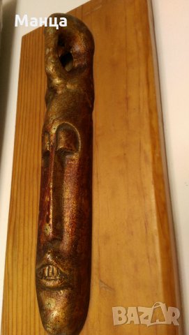 Африканска бронзова маска Фанг, снимка 3 - Антикварни и старинни предмети - 31620461