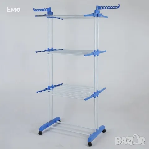 Сгъваем сушилник за дрехи на колелца - практична стойка за сушене на пране, снимка 15 - Сушилни - 48372035