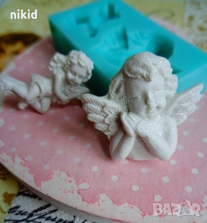 Малки свирещо и подпряно ангелчета ангел силиконов молд форма за украса торта фондан гипс кръщене, снимка 3 - Форми - 24518120