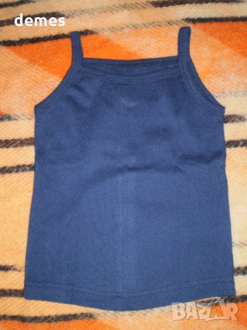 Детски тъмно син потник за момиче с презрамки размер 116,нов, снимка 3 - Детски тениски и потници - 33882052
