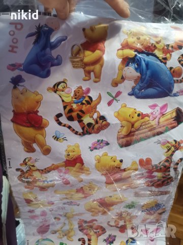 Много картинки с Мечо Пух стикер лепенка самозалепващ за стена и мебел детска стая декорация, снимка 5 - Други - 29335596