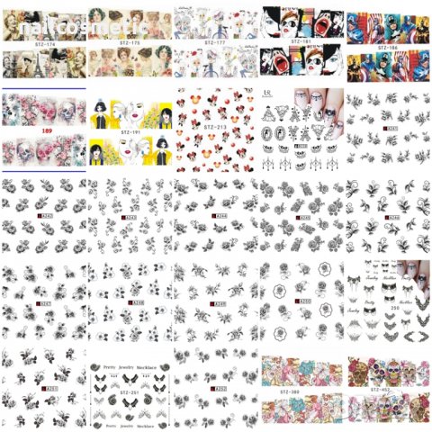 Цветни ваденки цветя за маникюр, снимка 6 - Продукти за маникюр - 19213470