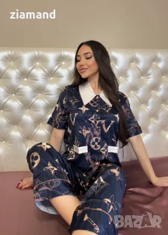 Комплект луксозна пижама сатен, снимка 4 - Пижами - 44746134
