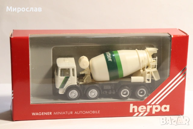 HERPA H0 1/87 MAN БЕТОНОВОЗ МИКСЕР МОДЕЛ КОЛИЧКА КАМИОН