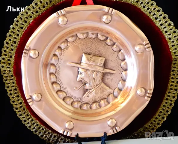 Медно пано,портрет,медна чиния Lanouaille. 