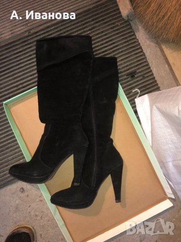 Дамски ботуши естествен велур, снимка 4 - Дамски ботуши - 30633875