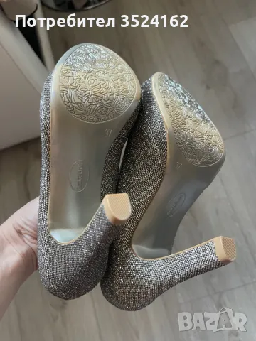 Обувки, златисти, снимка 6 - Дамски обувки на ток - 50049618