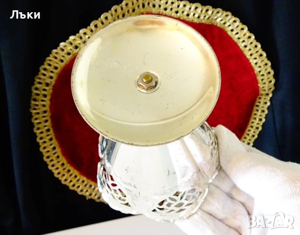 Посребрен салфетник чадърче,Art Nouveau. , снимка 6 - Антикварни и старинни предмети - 53977446