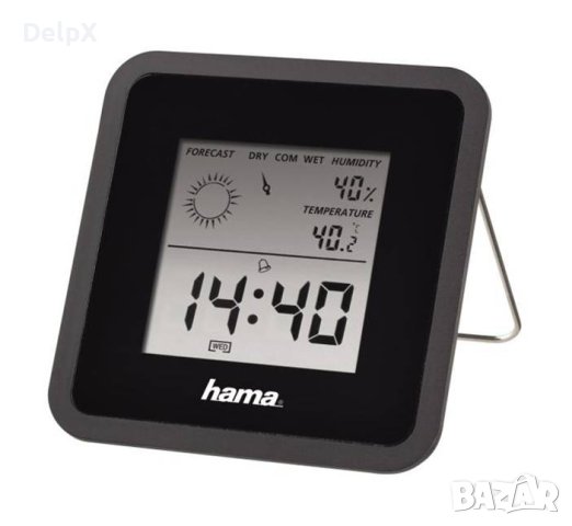 Настолен часовник TH-50, термометър, влагомер, календар, вътрешно ползване, 0°C до 50°C, 20% до 95%