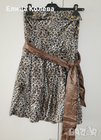 Леопардова рокля тип бюстие, снимка 2 - Рокли - 29254459