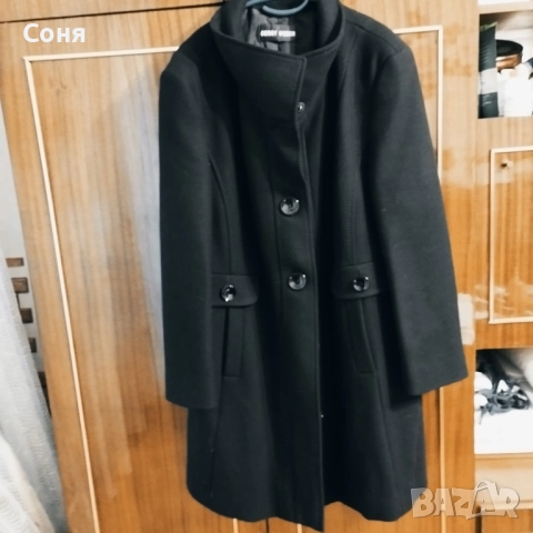 Дамско палто, черно с големи копчета  , снимка 3 - Палта, манта - 52592466