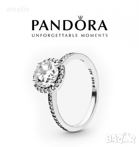 Дамски сребърен пръстен Пандора сребро с печат S 925 Pandora Jewelry Round Sparkle. Колекция Amélie, снимка 1 - Пръстени - 30203566