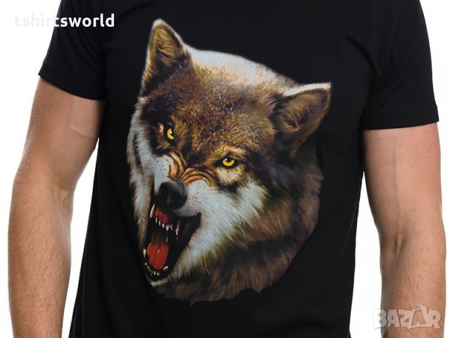 Нова мъжка тениска с дигитален печат Зъбат вълк, Серия Вълци, снимка 16 - Тениски - 27597329
